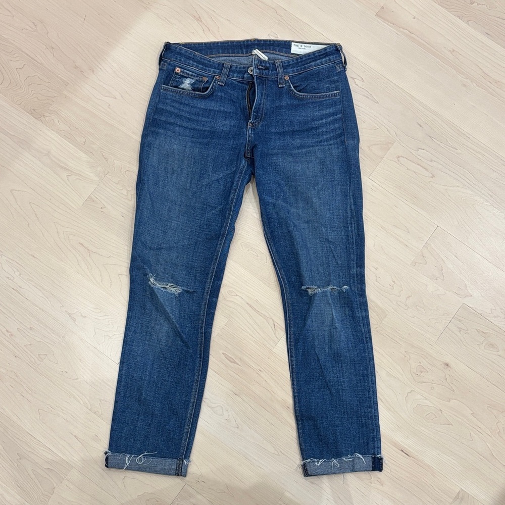 rag & bone Dark Blue Cropped Jeans